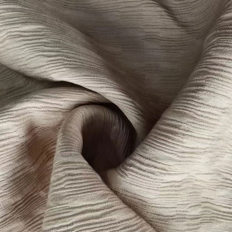 Tecido jacquard de rayon de nylon de filamento único com textura plissada distinta